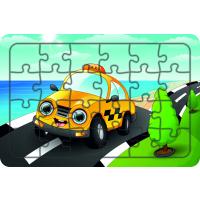Taksi 24 Parça Ahşap Çocuk Puzzle Yapboz