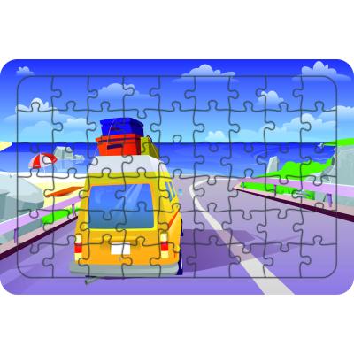Tatil Yolculuğumuz 54 Parça Ahşap Çocuk Puzzle Yapboz