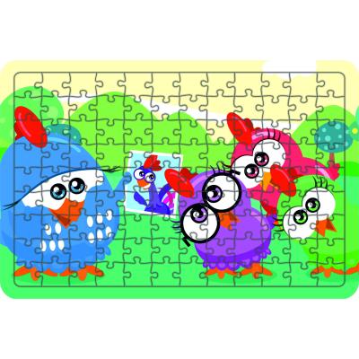 Tavuklar 108 Parça Ahşap Çocuk Puzzle Yapboz