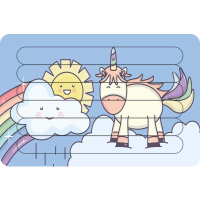 Unicorn Gökyüzünde Çubuk Ahşap Çocuk Puzzle Yapboz