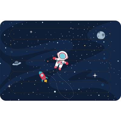Uzay Mekiği Ve Astronot Çubuk Ahşap Çocuk Puzzle Yapboz
