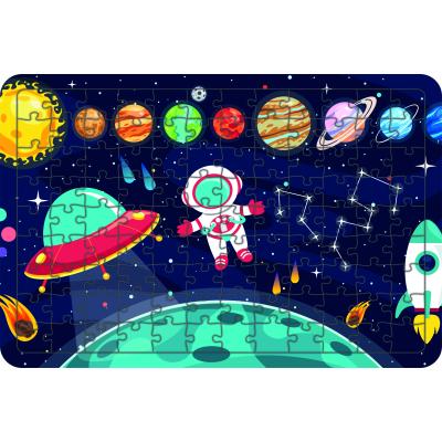 Uzay Ve Astronot 108 Parça Ahşap Çocuk Puzzle Yapboz