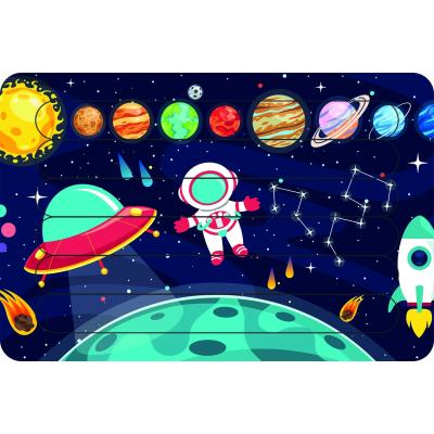 Uzay Ve Astronot Çubuk Ahşap Çocuk Puzzle Yapboz