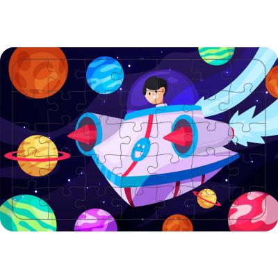 Uzaydaki Savaşcı 35 Parça Ahşap Çocuk Puzzle Yapboz