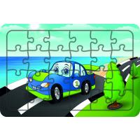 Yarış Arabası 24 Parça Ahşap Çocuk Puzzle Yapboz Model 1